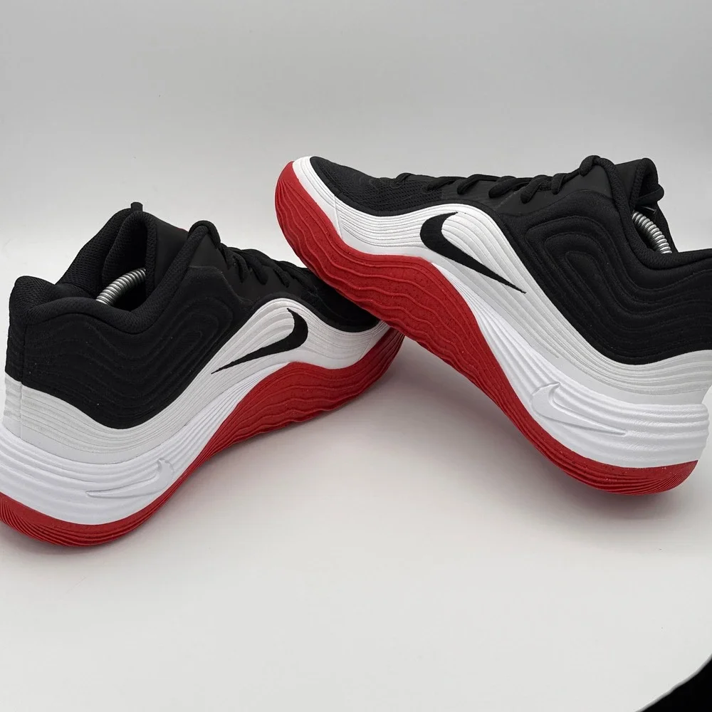 Nike Men Precision 8 Mid Black 10 NEW Red White Basketball Shoe IH1105-003
